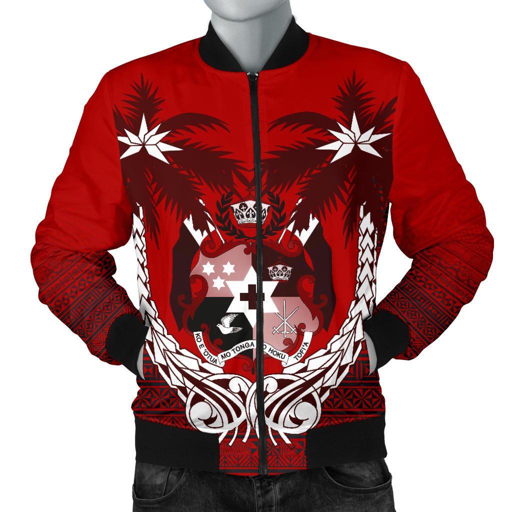 Tonga Polynesian Coconut Men's Bomber Jacket Red - Polynesian Pride