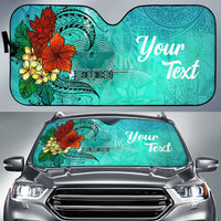 Papua New Guinea Auto Sun Shade - Tropical Flowers Style Auto Sun Shade - Papua New Guinea Universal Fit Green - Polynesian Pride