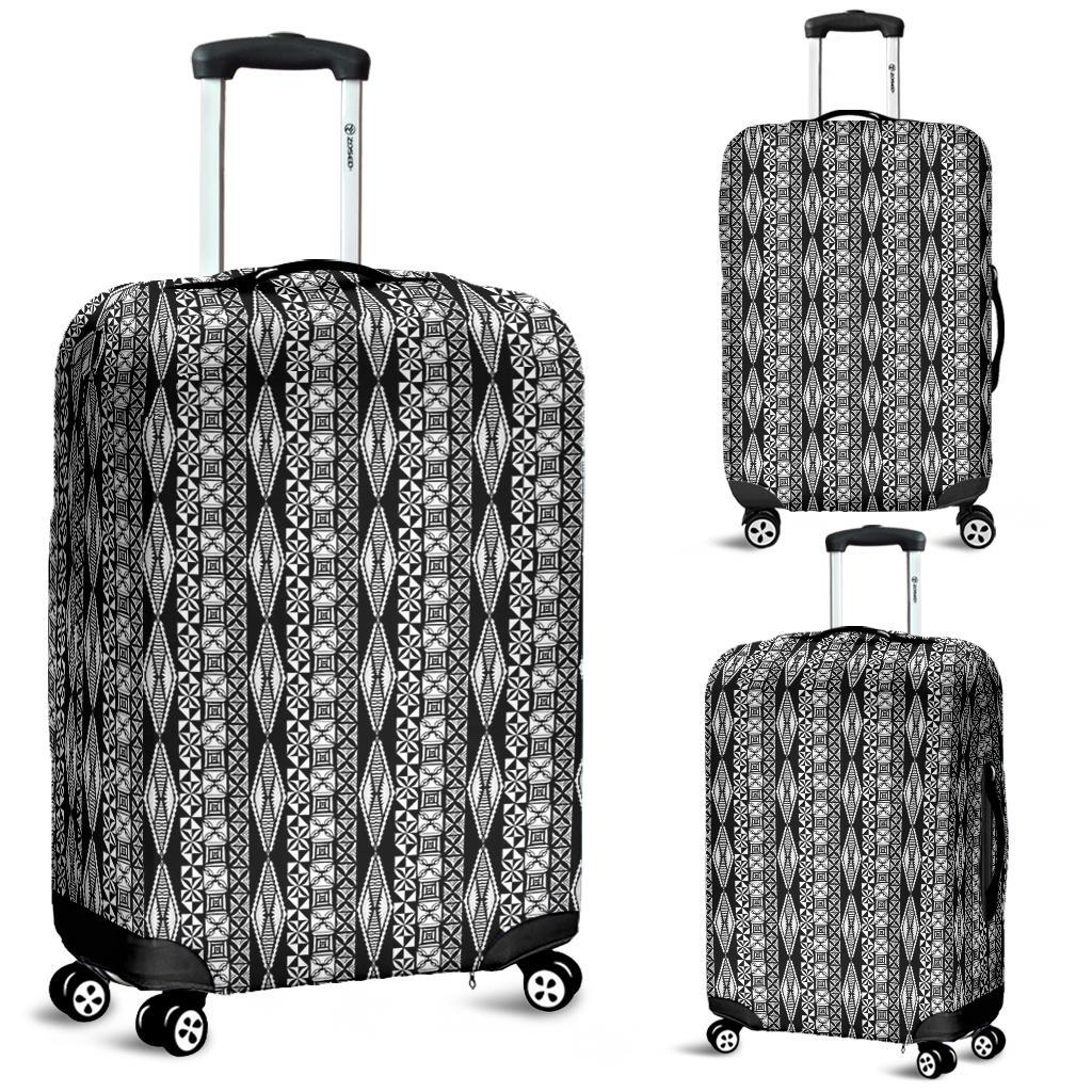 Polynesian Luggage Cover 14 Black-White - Polynesian Pride