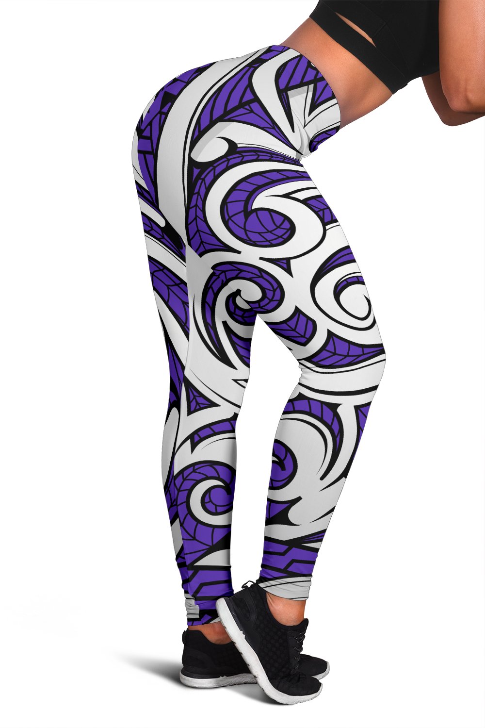 Polynesian Maori Ethnic Ornament Violet Hawaii Women's Leggings AH Violet - Polynesian Pride