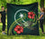 Chuuk Micronesia Premium Quilt - Green Turtle Hibiscus Green - Polynesian Pride