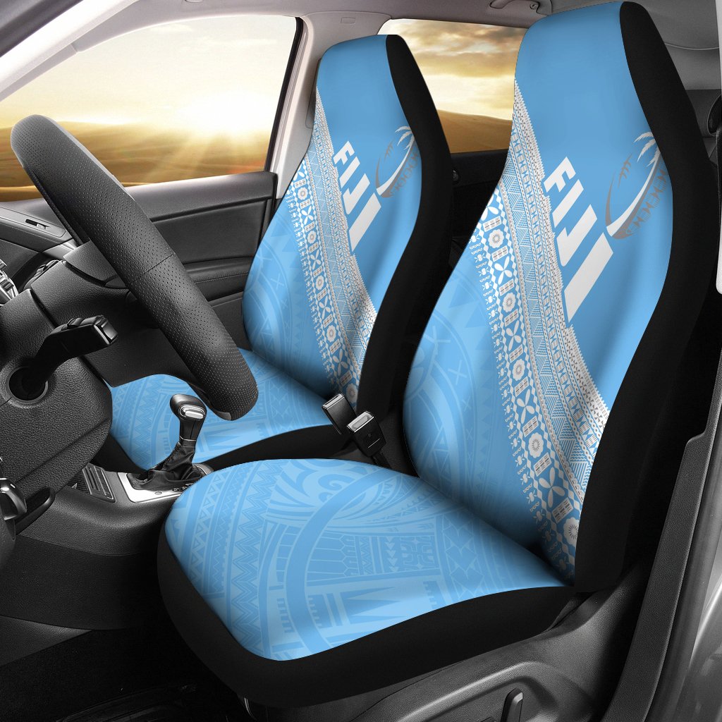 Fiji Tapa Rugby Car Seat Covers version Style You Win - Blue Universal Fit Blue - Polynesian Pride