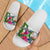 Pohnpei Custom Personalised Slide Sandals White - Turtle Plumeria Banana Leaf - Polynesian Pride