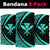 Hawaiian Bandana Kanaka Polynesian Bandana 3-Pack - Circle Style Turquoise - Polynesian Pride