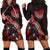 Tahiti Polynesian Hoodie Dress - Turtle With Blooming Hibiscus Red Red - Polynesian Pride