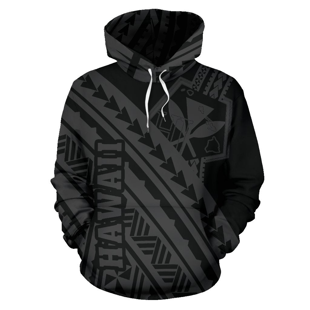Hawaii Kanaka Polynesian Hoodie Poly Style Gray - Polynesian Pride