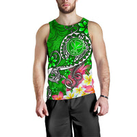 Hawaii Men's Tank Top - Turtle Plumeria Polynesian Tattoo Green Color - Polynesian Pride