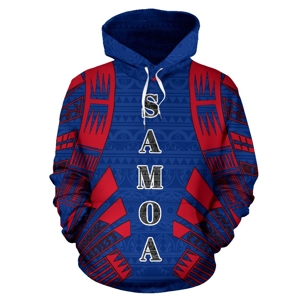 Samoa All Over Hoodie Polynesian Tattoo Style - Polynesian Pride