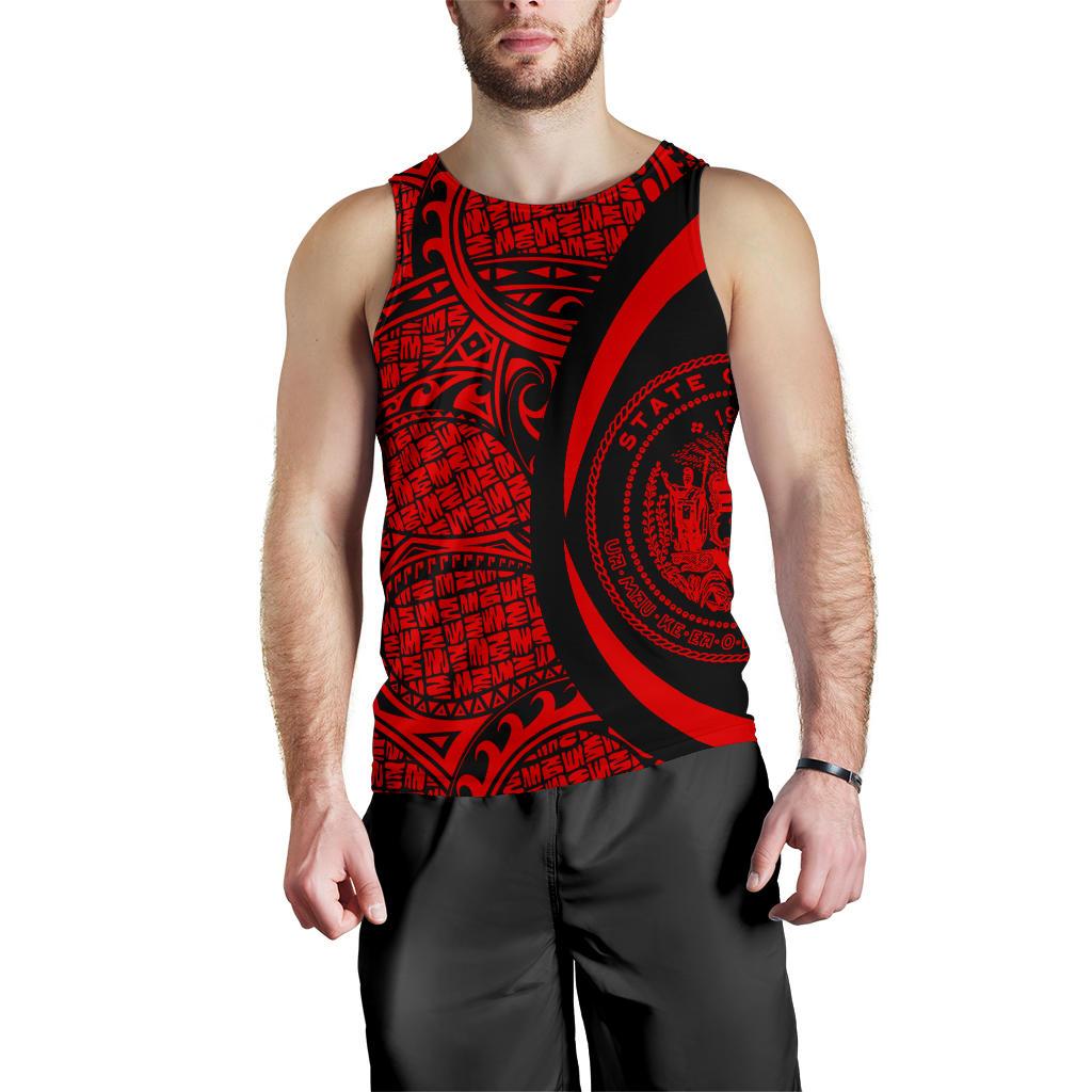 Hawaii Red Polynesian Men's Tank Top - Circle Style - Polynesian Pride