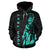 Polynesian Kakau Warrior Helmet Hawaii Custom Hoodie Turquoise - Polynesian Pride