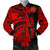 (Custom Personalised) Polynesian Guinea Men's Bomber Jacket - Moana Maui Tattoo With Coat Of Arm Guinea Red - Polynesian Pride