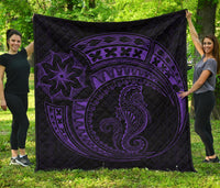 Polynesian Quilt - Polynesian Purple Seahorse Tattoo - Polynesian Pride