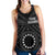 Cook Island Women's Racerback Tank - Seal With Polynesian Tattoo Style ( Black) - Polynesian Pride