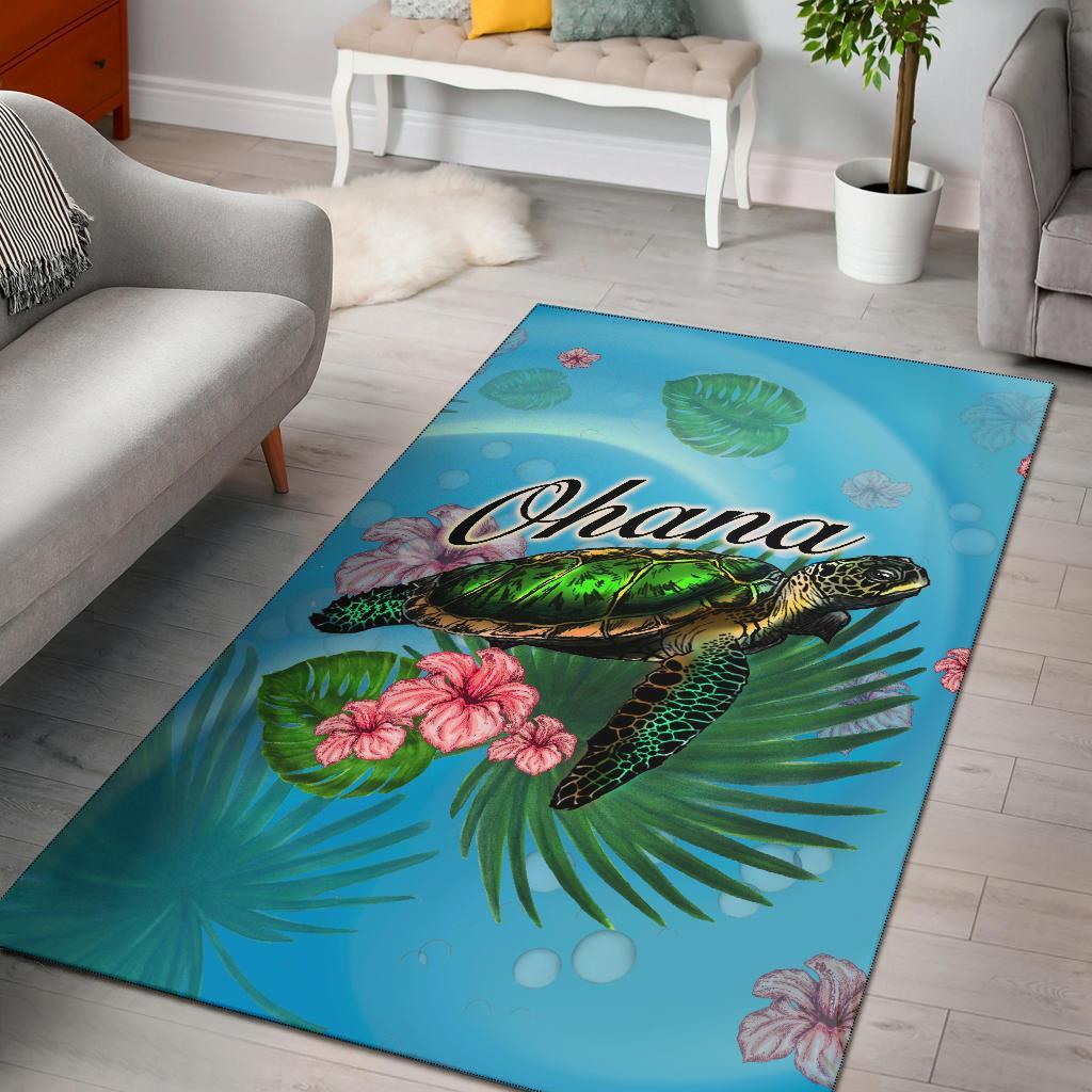 Ohana Turtle River Area Rug AH Black - Polynesian Pride