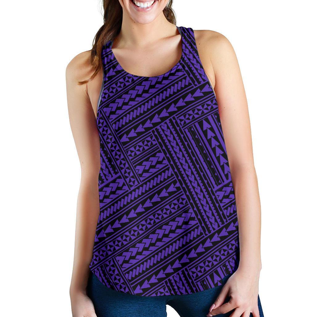 Polynesian Nation Violet Women's Racerback Tank Top Purple - Polynesian Pride