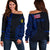Hawaii Mauna Kea Polynesian Women's Off Shoulder Sweater - Blue Blue - Polynesian Pride