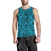 Polynesian Men's Tank Top Grown Blue White - Polynesian Pride