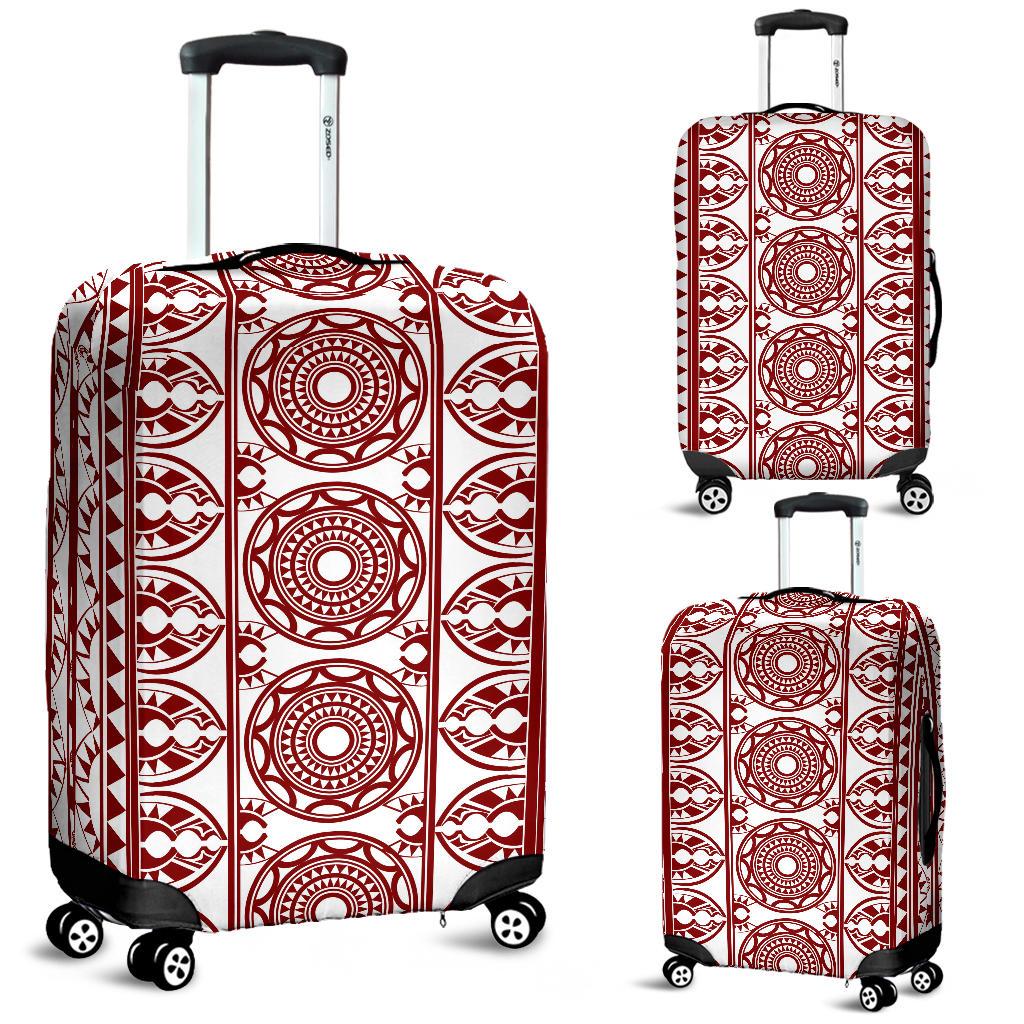 Polynesian Luggage Cover 20 Red-White - Polynesian Pride
