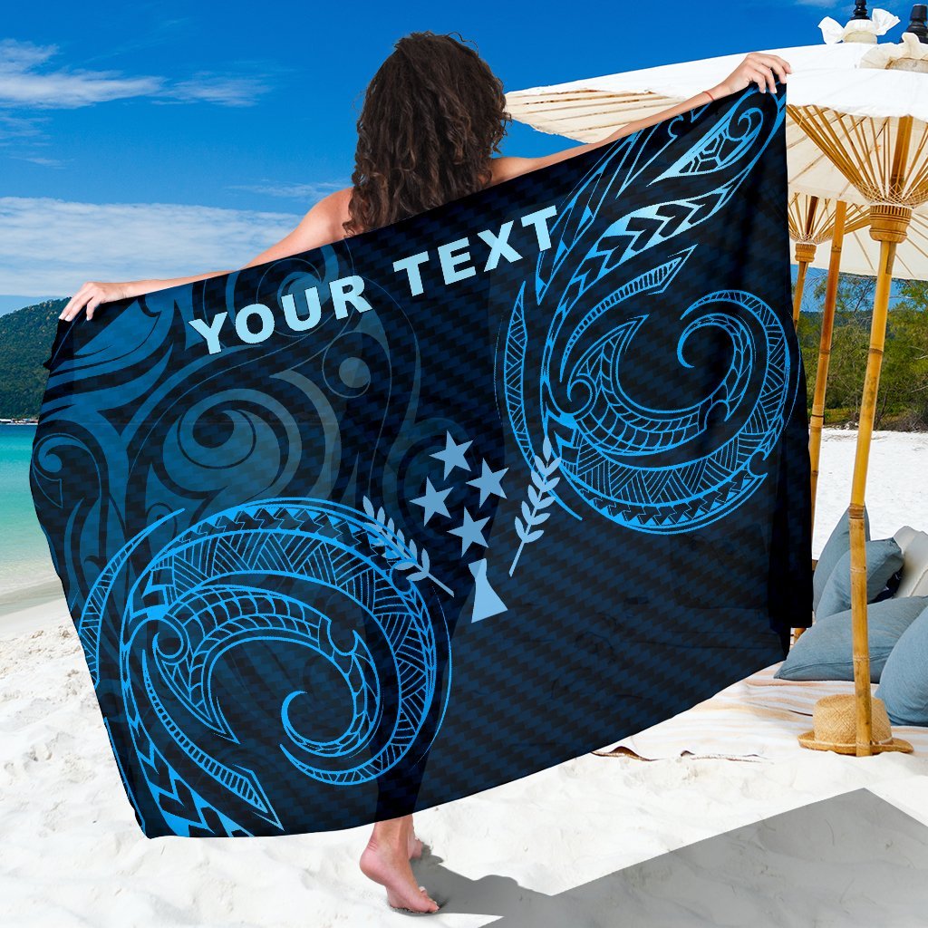 Custom Personalised Kosrae State Sarong - Spiral Pattern Sarong - Kosrae State One Size Blue - Polynesian Pride