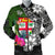 Fiji Men Bomber Jacket - Turtle Plumeria Banana Leaf Black - Polynesian Pride