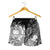 Custom Personalised Samoa Women's Shorts- Humpback Whale with Tropical Flowers (White) - Polynesian Pride