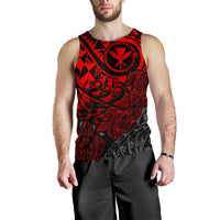Polynesian Hawaii (Kanaka Maoli) Men's Tank Top - Red Turtle Hibiscus Flowing - Polynesian Pride