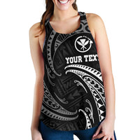 Polynesian Hawaii Custom Personalised Women's Racerback Tank - White Tribal Wave - Polynesian Pride