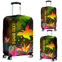 Papua New Guinea Polynesian Personalised Luggage Covers - Hibiscus and Banana Leaves - Polynesian Pride
