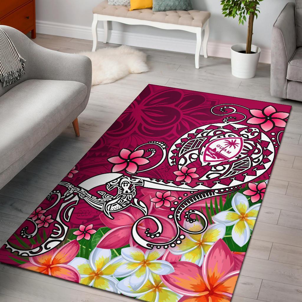 Guam Area Rug - Turtle Plumeria (Pink) - Polynesian Pride