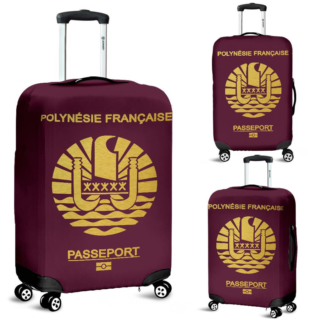 French Polynesia Passport Luggage Cover Red - Polynesian Pride