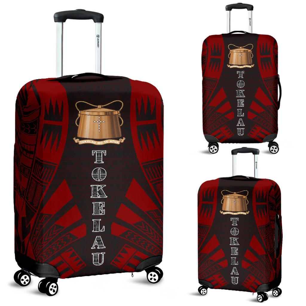 Tokelau Luggage Cover - Polynesian Tattoo Red Red - Polynesian Pride