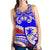 Guam Women's Racerback Tank - Polynesian Pattern Vintage Style Blue Color Blue - Polynesian Pride