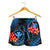 Polynesian Hawaii Women Shorts - Blue Plumeria - Polynesian Pride