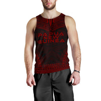 Papua New Guinea Men's Tank Top - Polynesian Chief Red Version Red - Polynesian Pride