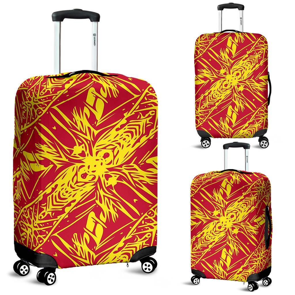 Polynesian Luggage Cover 47 Red-Gold - Polynesian Pride