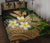 Kanaka Maoli (Hawaiian) Quilt Bed Set, Polynesian Plumeria Banana Leaves Gold - Polynesian Pride