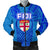 Blue Men Bomber Jacket Fiji Rugby Polynesian Waves Style Blue - Polynesian Pride