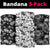 Hawaiian Hibiscus Black & White Set Bandana 3-Pack - Polynesian Pride