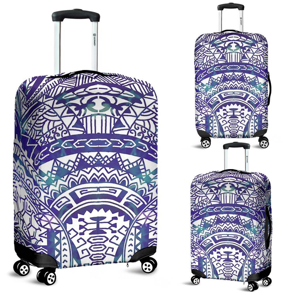 Polynesian Luggage Cover 46 White-Violet - Polynesian Pride