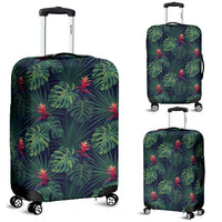 Tropical Monstera Leaf Green Luggage Cover White - Polynesian Pride