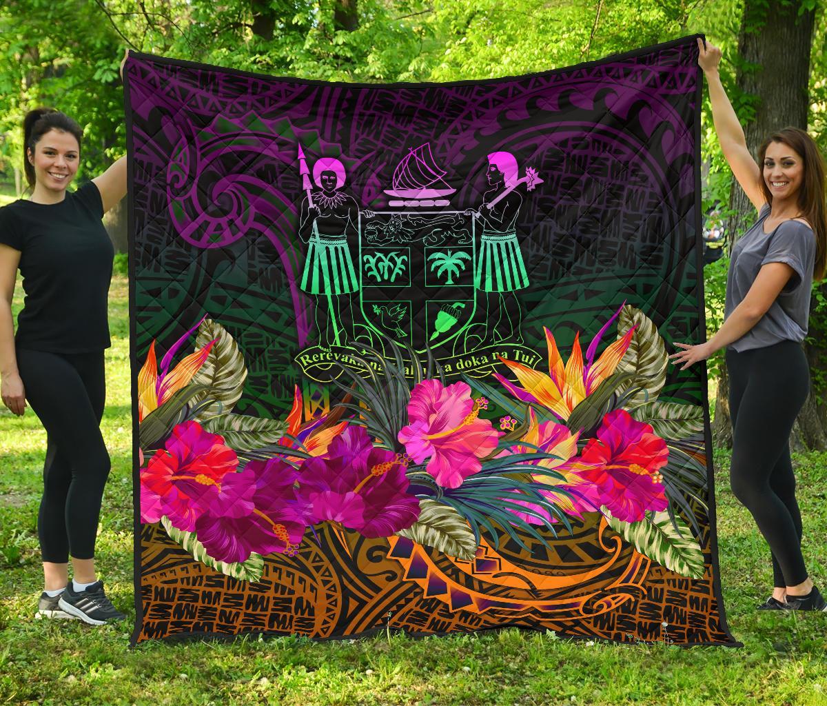 Fiji Premium Quilt - Summer Hibiscus - Polynesian Pride