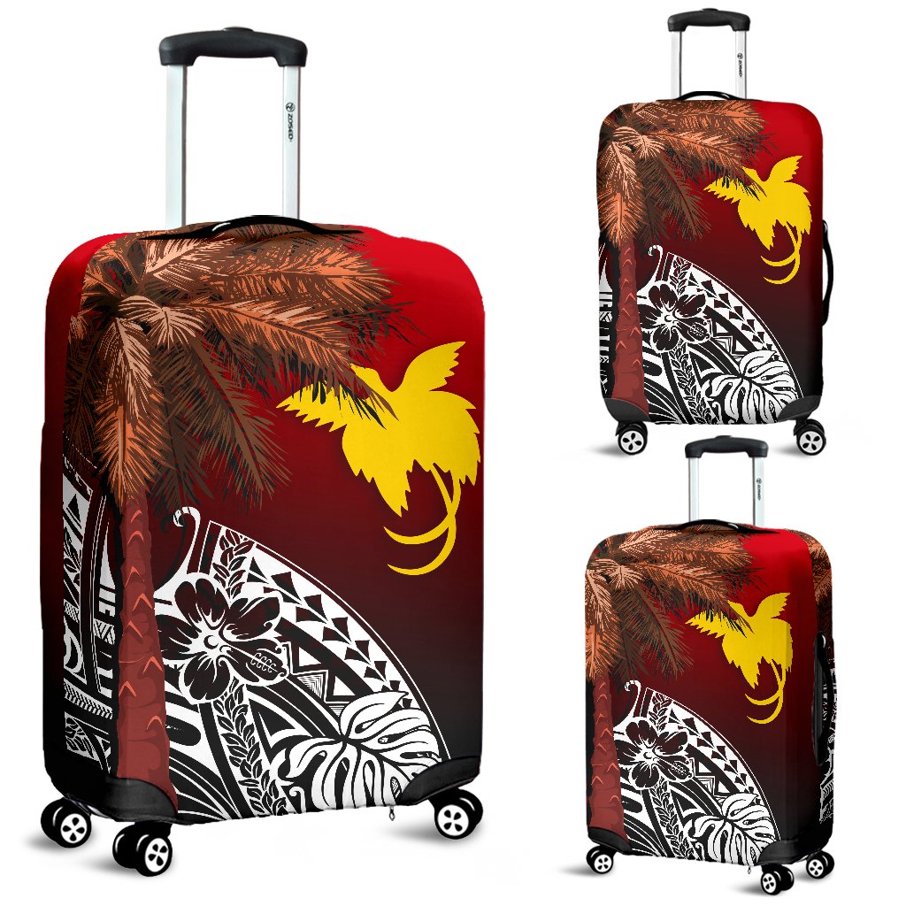 Papua New Guinea Luggage Covers - Polynesian Palm Tree Black - Polynesian Pride