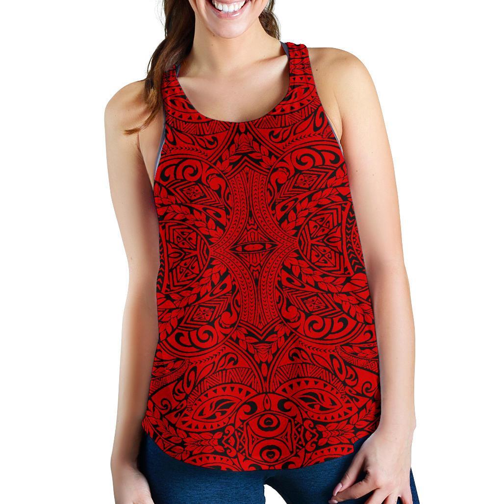 Polynesian Culture Red Women's Racerback Tank Top Red - Polynesian Pride