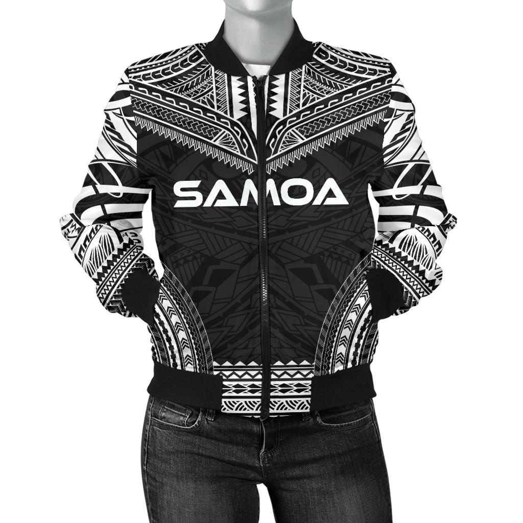 Samoa Polynesian Chief Women'S Bomber Jacket - Black Version Black - Polynesian Pride