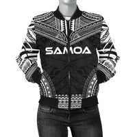 Samoa Polynesian Chief Women'S Bomber Jacket - Black Version Black - Polynesian Pride