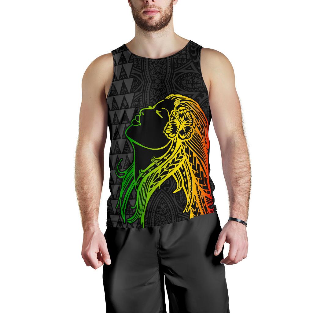 Hula Girl And Turtle Hibiscus Men's Tank Top - Polynesian Pride