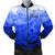 Guam Polynesian Men's Bomber Jacket - Tribal Tattoo With Seal Blue - Polynesian Pride