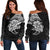 Samoa Tattoo Off Shoulder Sweater Rugby Style Black K4 Black - Polynesian Pride