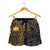 Samoa Polynesian Shorts (Women) - Gold Turtle Flowing - Polynesian Pride