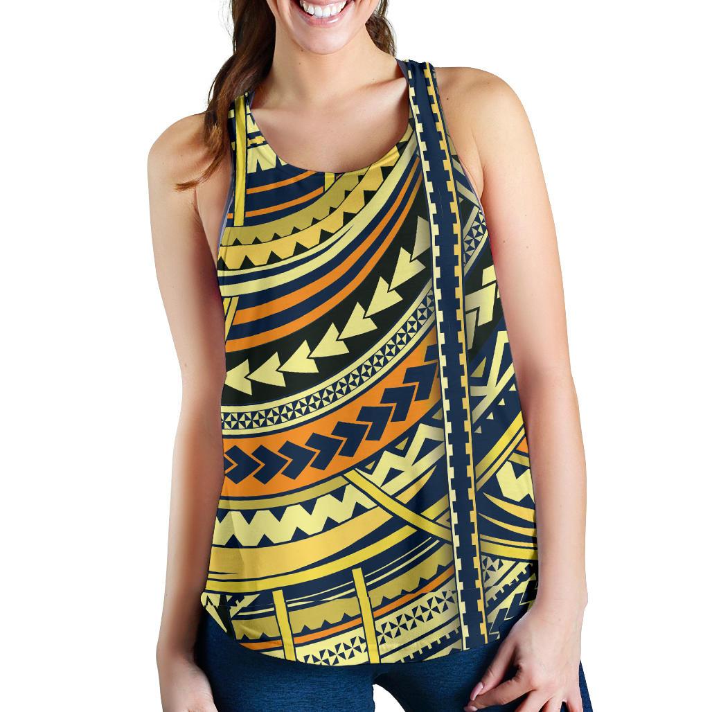 Polynesian Women Racerback Tank Top 24 Orange - Polynesian Pride